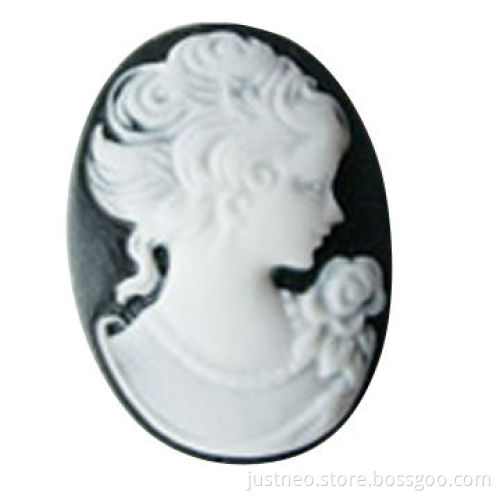 25*18mm Vintage Resin Women's Cameos Cabochon, Measures 18*25mm